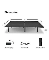Gouun Queen Adjustable Bed Base Frame with Wireless Remote and Dual Usb Ports