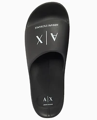 A|X Armani Exchange Men's Corporate Logo Bubble Slide Sandals