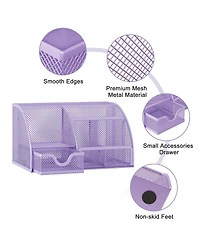 Danrong Mesh Desk Organizer 6 Compartments Pull Out Drawer Office School Dorm Storage