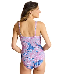 Tommy Bahama Women's Square Neck One-Piece Swimsuit