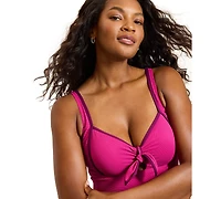 Tommy Bahama Women's Cabana Tie Front One-Piece Swimsuit