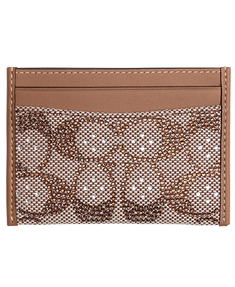 Coach Women's Crystal Signature Jacquard Essential Card Case