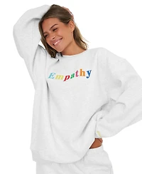 Mayfair Juniors' Classic Crewneck Oversized Graphic Sweatshirt