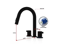 Busdays 8 Inch Widespread Lavatory Faucet 2 Handle 3 Hole with Pop Up Drain and 360 Pull Down Sprayer