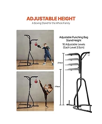 Sevorley 2-in-1 Adjustable Punching Bag and Speed Bag Stand, Steel, Holds 140 lbs