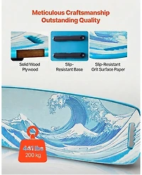 Sevorley Wooden Balance Board Trainer with Roller and Storage Rack, Surf Training Set