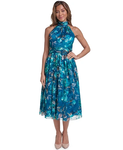 Eliza J Women's Halter Mock Neck Midi Dress