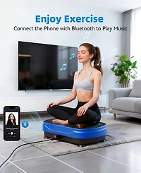 Sugift Vibration Plate Exercise Machine with Bluetooth Speaker, 2 Loops, 5 Resistance Bands, 450lb Capacity