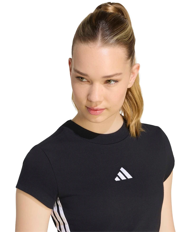 adidas Women's Essentials 3-Stripes Padded Slim Baby T-Shirt