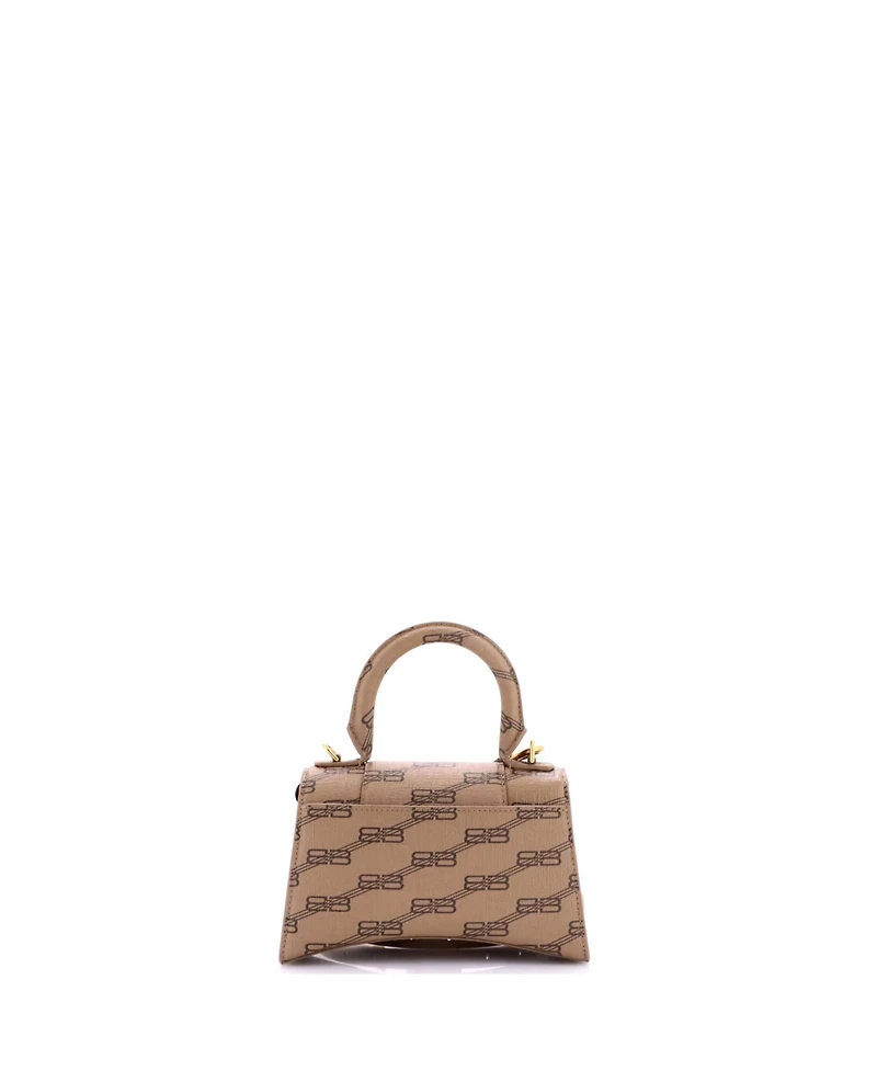 Pre-Owned Balenciaga Xs Hourglass Top Handle Bag Bb Coated Canvas