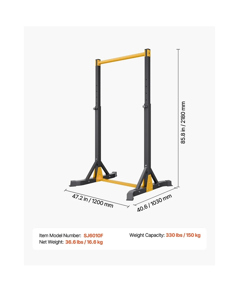 Sevorley Free Standing Pull Up Bar Station, Adjustable Pull-Up Tower, 330 lbs Capacity