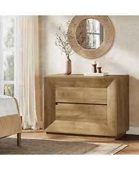 Tribesigns Large Nightstand Set of 2, Oversized Night Stand with 2 Drawers, 35.43" Wide Bedside Table Sofa Side Table