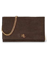Lauren Ralph Lauren Crocodile-Embossed Medium Adair Ii Leather Crossbody Wallet