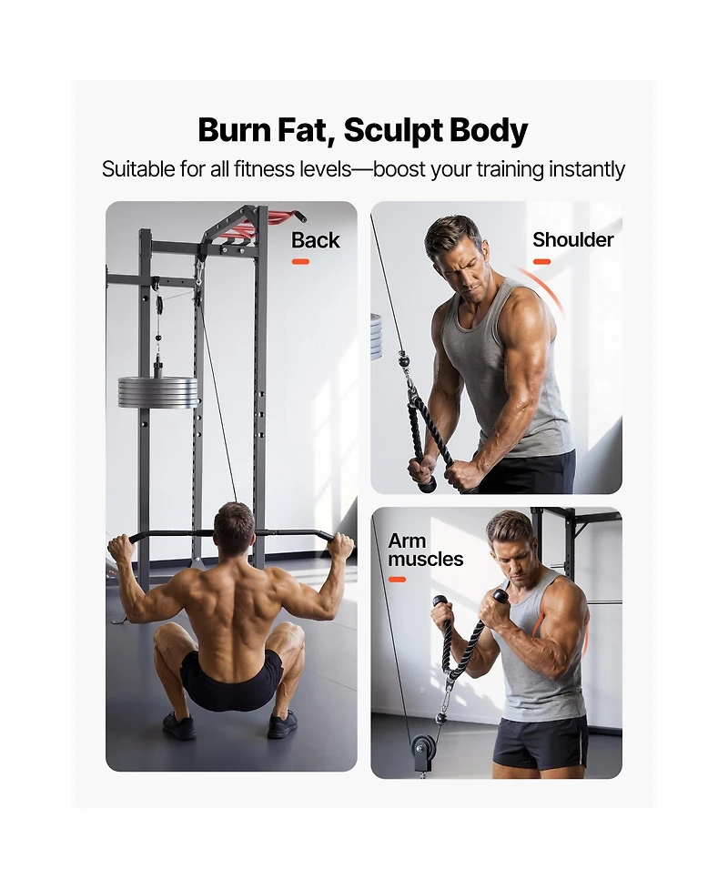 Sevorley Lat and Lift Pulley Cable System for Home Gym, 330 lb Capacity