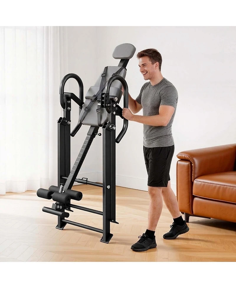 Sevorley Heavy Duty Inversion Table, 300 lb Capacity Foldable Back Stretcher for Spinal Decompression