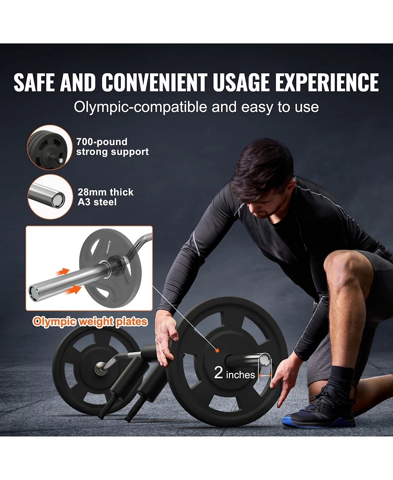 Sevorley Safety Squat Bar Attachment with Shoulder and Arm Pads, 28mm Olympic Bar, 700 lbs Capacity