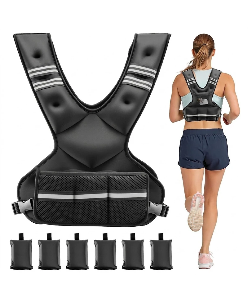 Sevorley Adjustable Weighted Vest, 20-32 lb X-Shape Vest with 6 Weight Packs