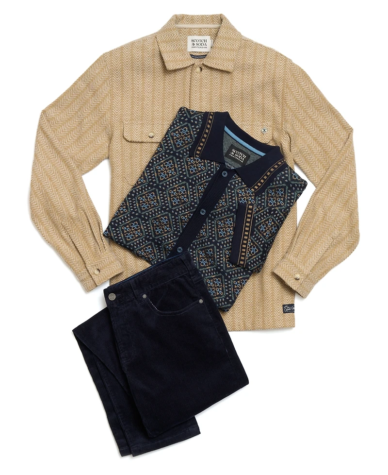 Scotch & Soda Men's Ralston Stretch Cotton Corduroy Pocket Pants