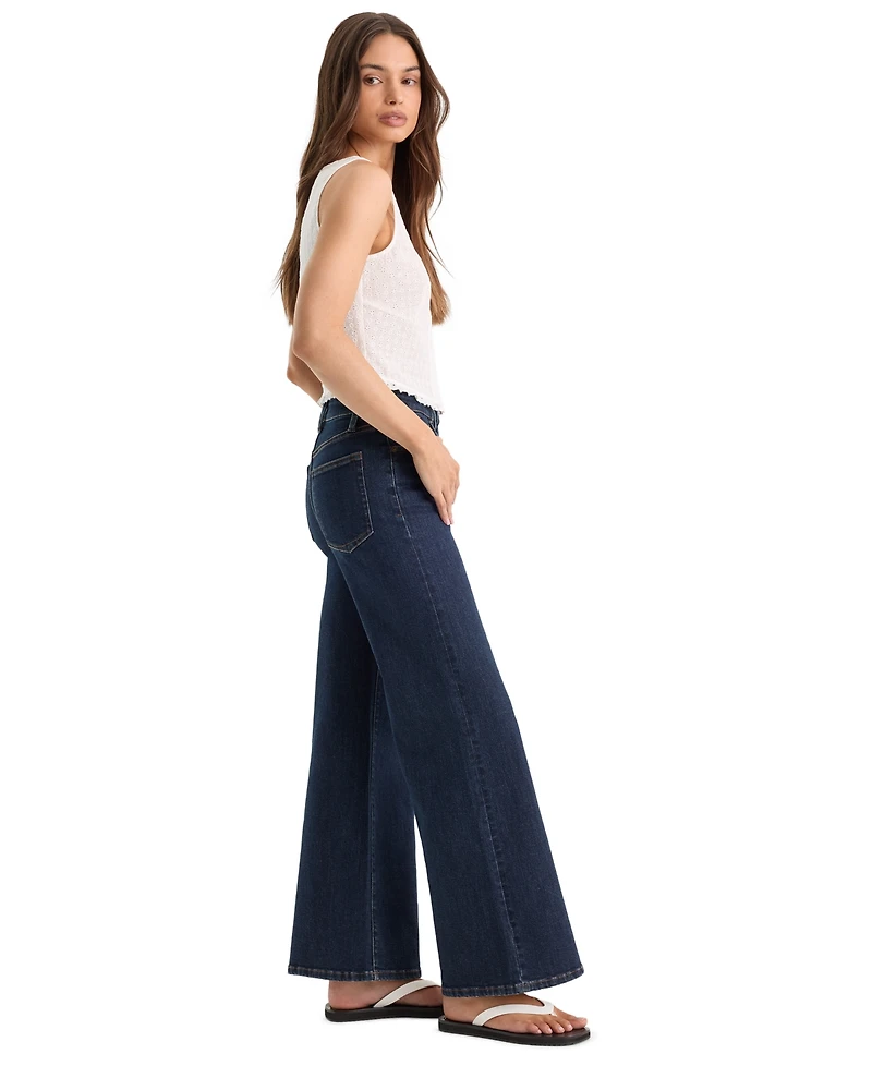 Good American Women's High-Rise Wide-Leg Ankle Jeans