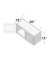 Boyel Living W30" Dove Short Wall Cabinet with Full Overlay Hdf Door for Custom Kitchen or Bathroom