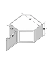 Boyel Living 18 Inch Height Short Corner Wall Cabinets, Ready to Assemble Kitchen Cabinet with Solid Wood Frame, Soft-Close Slides and Hinge