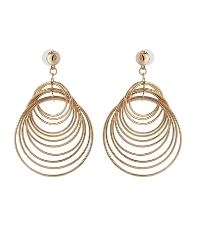 Jessica Simpson Multi Hoop Drop Earrings Yellow Gold-Tone, Statement Hoops