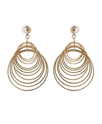 Jessica Simpson Multi Hoop Drop Earrings Yellow Gold-Tone, Statement Hoops