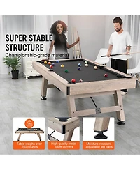 Sevorley 7 feet Pool Table Set with Adjustable Legs, Balls, Cues and Brush