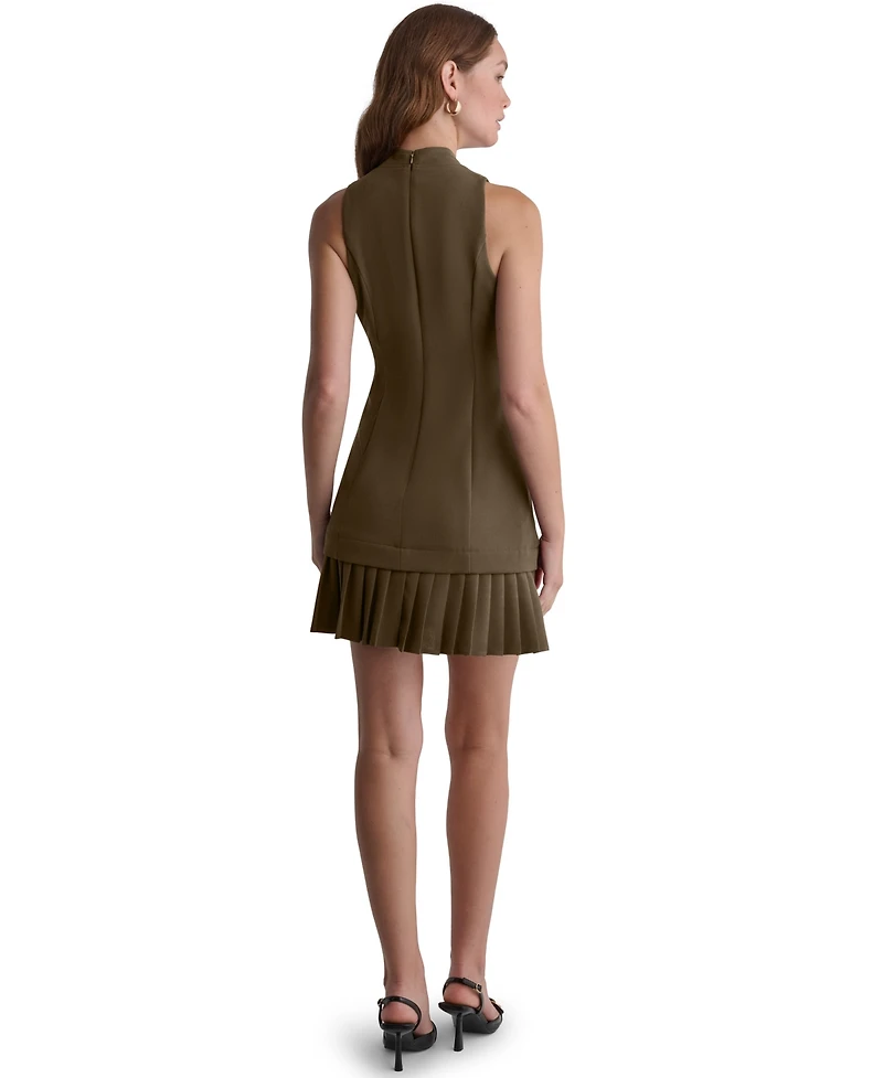 Bcbg Women's Crepe Pleated Hem Shift Dress