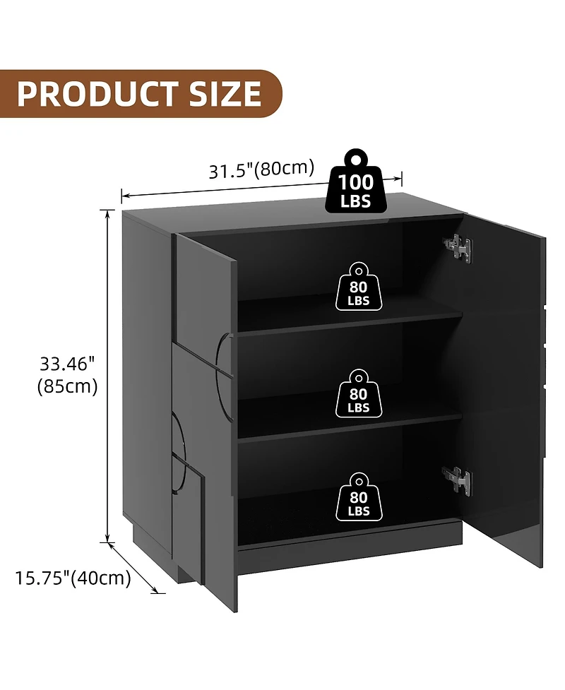 Vlsrka 31.5" Accent Cabinet with Adjustable Shelves