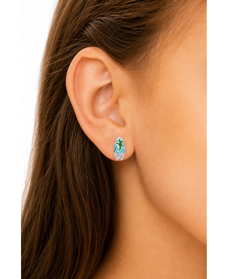 Chanteur Kids Surfboard Hypoallergenic Earrings for Girls with Surgical Titanium Screwbacks