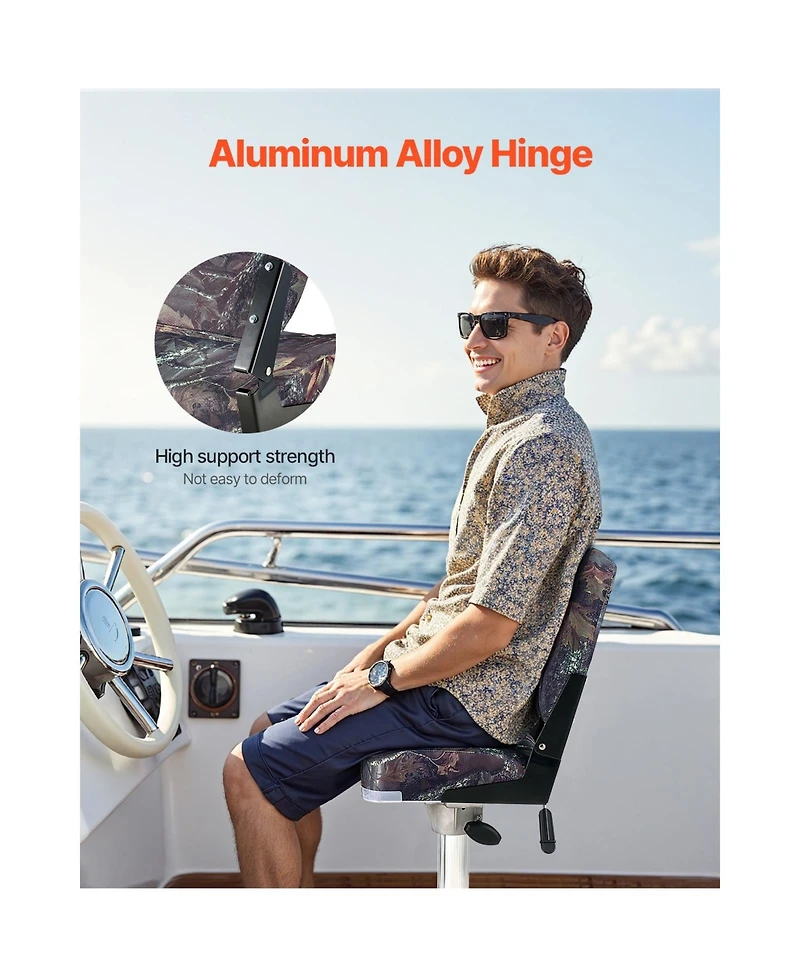 Sevorley Folding Low-Back Boat Seats, Camouflage, Set of 2