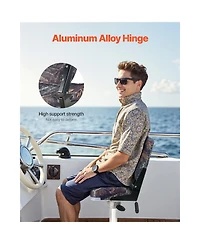 Sevorley Folding Low-Back Boat Seats, Camouflage, Set of 2