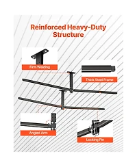 Sevorley Kayak Ceiling Storage Rack for 2 Kayaks, Overhead Steel Garage Hanger with Foam Arms, 250 lb Capacity
