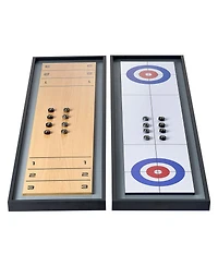 Sevorley 45-Inch Tabletop Shuffleboard and Curling 2-in-1 Game Set
