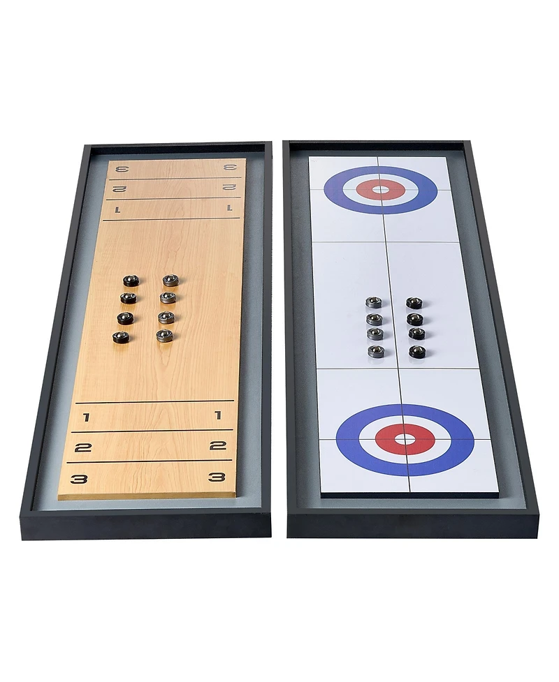 Sevorley 45-Inch Tabletop Shuffleboard and Curling 2-in-1 Game Set