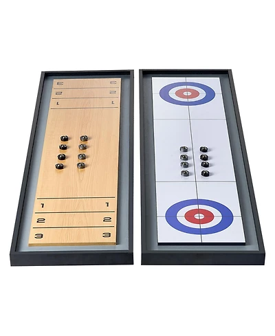 Sevorley 45-Inch Tabletop Shuffleboard and Curling 2-in-1 Game Set