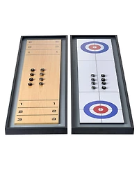 Sevorley 45-Inch Tabletop Shuffleboard and Curling 2-in-1 Game Set