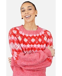 Yumi Women's Fairisle Wool Blend Relaxed Jumper