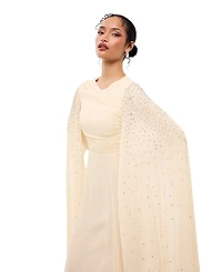 Maryisa Women's Sequin-Embellished Cape-Style Sleeves Maxi Dress