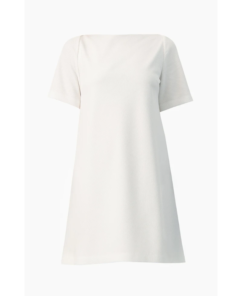Ivonne Women's Clean Boat-Neck Short-Sleeve Shift Mini Dress