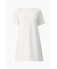 Ivonne Women's Clean Boat-Neck Short-Sleeve Shift Mini Dress