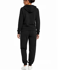 Blu Rock Women's Loose Fit French Terry Zip Up Hoodie And Jogger Set