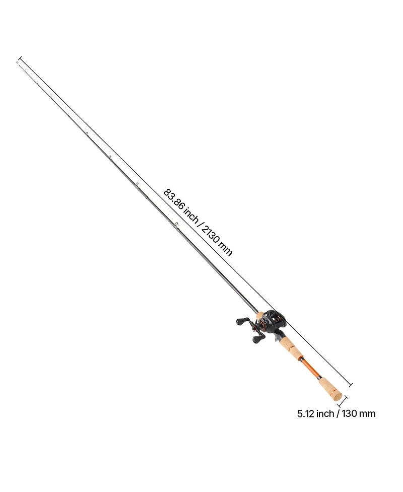 Sevorley Baitcasting Rod and Reel Combo, 7ft IM7 Carbon Bass Fishing Pole, 7.0:1