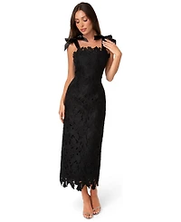 Bebe Women's Bow Strap Lace Midaxi Dress
