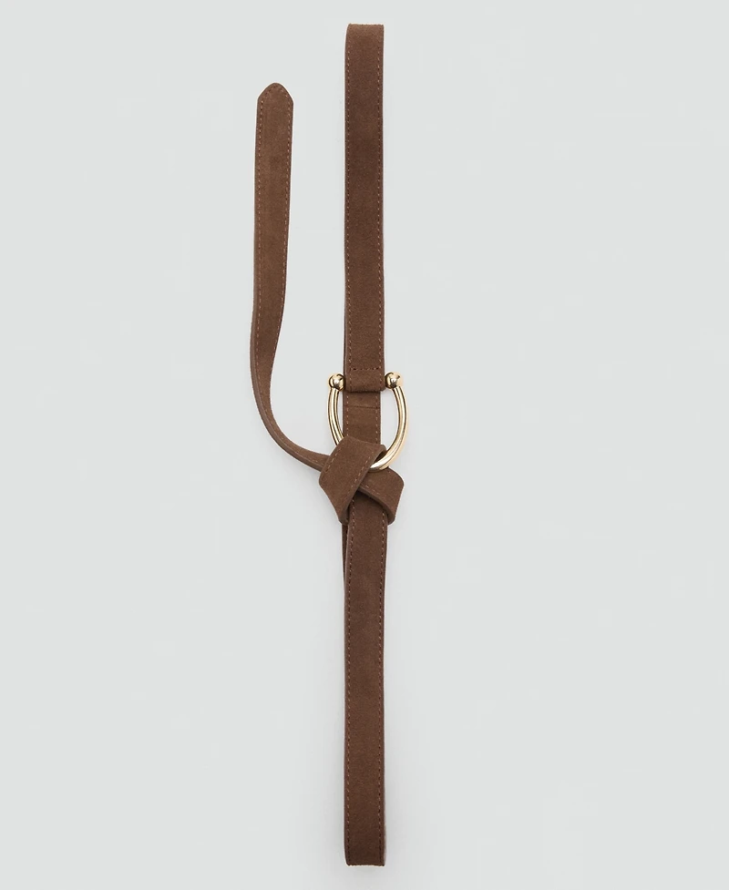 Mango Women's Thin Suede Leather Belt