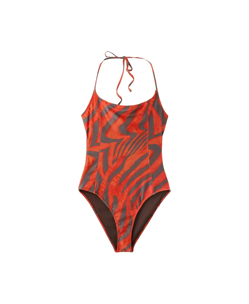Mango Women's Animal-Print Halter Swimsuit