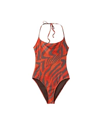 Mango Women's Animal-Print Halter Swimsuit