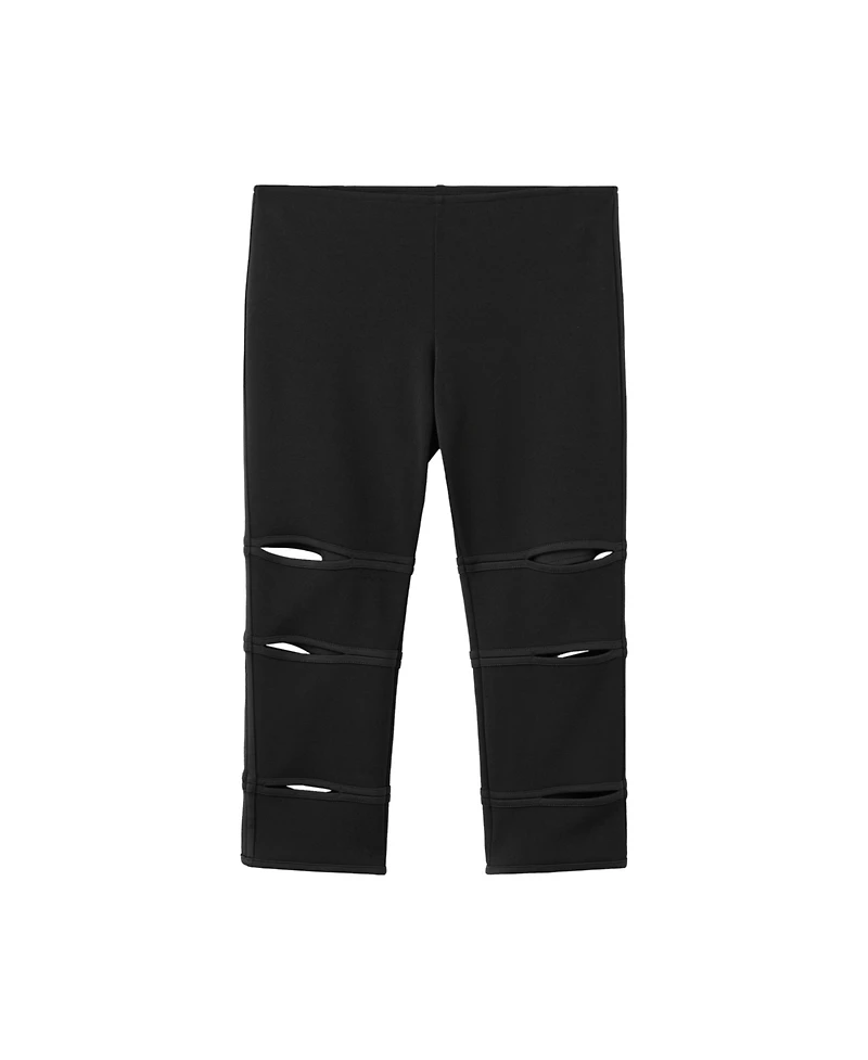 Mango Women's High-Rise Cutout Capri Pants