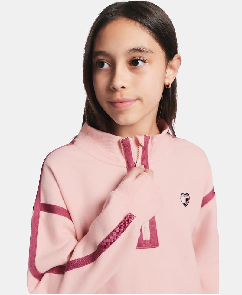 Tommy Hilfiger Girls' 7-16 Fleece Quarter-Zip Sweatshirt
